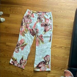 Roberto Cavalli Floral Patterned Pants - Red and Brown